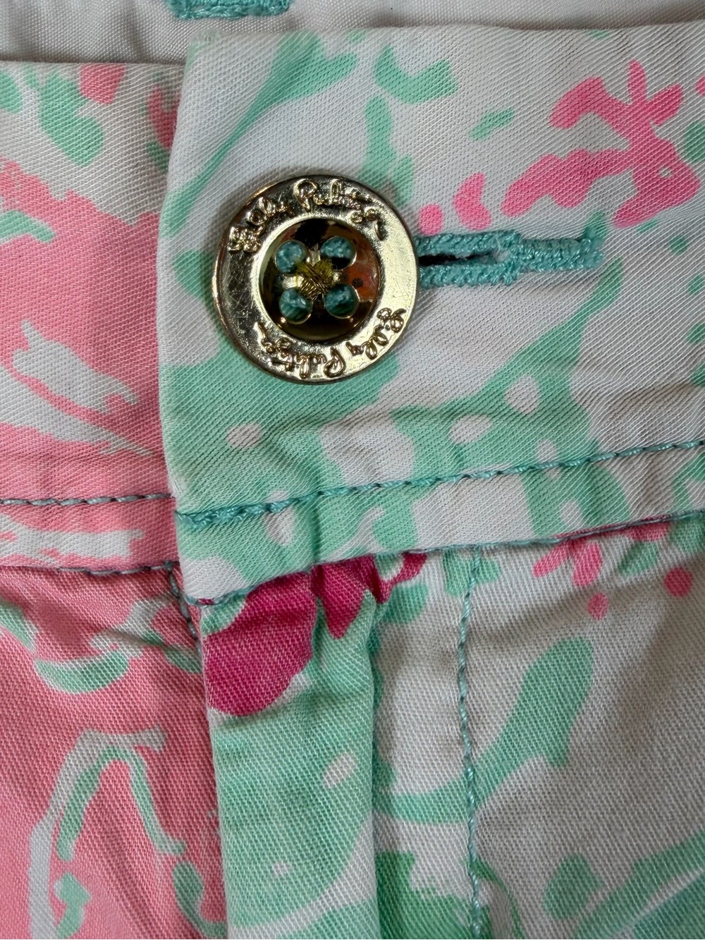 Lilly Pulitzer Callahan Floral Cotton Shorts - Pink & Mint Size 10 - Picture 2 of 8